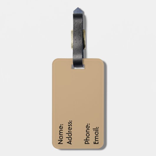 Étiquette À Bagage Tortue souriante (Dos Vertical)