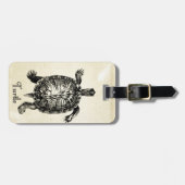 Étiquette À Bagage TORTUE vintage (Devant horizontal)