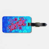 Étiquette À Bagage Tortues de Honu et fleurs tropicales de ketmie (Dos horizontal)