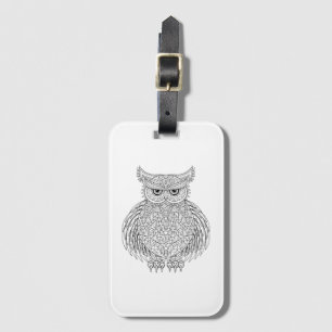 Étiquette À Bagage Totem inspiré d'oiseau de hibou