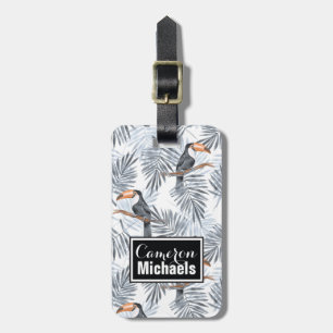 Étiquette À Bagage Toucan gris nommé fait sur commande
