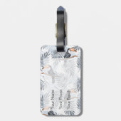 Étiquette À Bagage Toucan gris nommé fait sur commande (Dos Vertical)