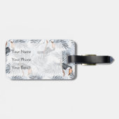 Étiquette À Bagage Toucan gris nommé fait sur commande (Dos horizontal)