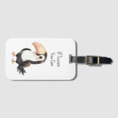 Étiquette À Bagage Toucan noir (Devant Horizontal)