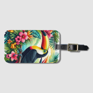 Étiquette À Bagage Toucan tropical/oiseau de la jungle