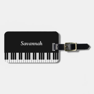 Étiquette À Bagage Touches de Clavier de Piano, Noires et Blanches