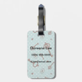 Étiquette À Bagage Touches rétro Valentine (Dos Vertical)