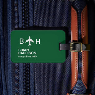 Étiquette À Bagage Toujours le temps de voler avion Voyage vert