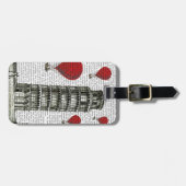 Étiquette À Bagage Tour de Pise et Ballons rouges à air chaud (Devant horizontal)