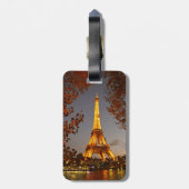 Étiquette À Bagage Tour Eiffel à la nuit - Balise bagage (Dos Vertical)
