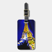 Étiquette À Bagage Tour Eiffel à l'étiquette de bagage de nuit (Devant Vertical)