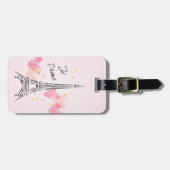 Étiquette À Bagage Tour Eiffel aux Coeurs (Devant horizontal)