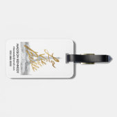 Étiquette À Bagage Tour Eiffel avec l'écriture d'or (Dos horizontal)