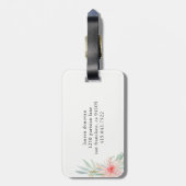 Étiquette À Bagage Tour Eiffel branchée et Fleurs Roses Rouges | Pari (Dos Vertical)