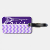 Étiquette À Bagage Tour Eiffel ; Chevron violet (Dos horizontal)