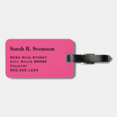 Étiquette À Bagage Tour Eiffel Monogramme avec Grille / Rose français (Dos horizontal)