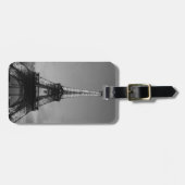 Étiquette À Bagage Tour Eiffel Noir & Blanc Paris Europe Voyage (Devant horizontal)