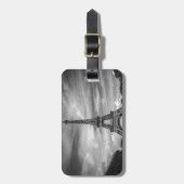 Étiquette À Bagage Tour Eiffel noir et blanc Paris France (Devant Vertical)