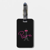 Étiquette À Bagage Tour Eiffel Paris avec Bow (Dos Vertical)