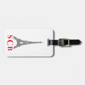 Étiquette À Bagage Tour Eiffel Paris France Monogram (Devant horizontal)