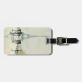 Étiquette À Bagage Tour Eiffel | Paris sous la pluie (Devant horizontal)