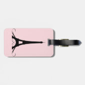 Étiquette À Bagage Tour Eiffel rose de Paris (Dos horizontal)