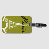 Étiquette À Bagage Tour Eiffel Silhouette (Devant Horizontal)