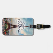 Étiquette À Bagage Tour Eiffel vintage (Devant horizontal)