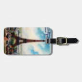 Étiquette À Bagage Tour Eiffel vintage (Devant horizontal)