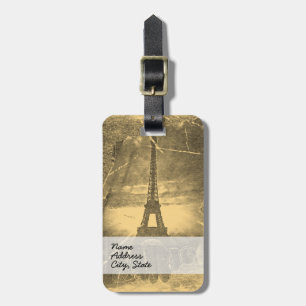 Étiquette À Bagage Tour Eiffel vintage Paris