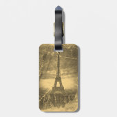 Étiquette À Bagage Tour Eiffel vintage Paris (Dos Vertical)