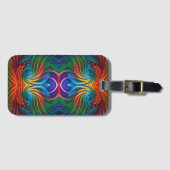 Étiquette À Bagage Tourbillon coloré en plume (Devant Horizontal)