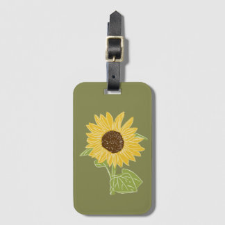 Étiquette À Bagage Tournesol aquarelle
