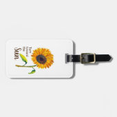 Étiquette À Bagage Tournesol avec nom et mignon dire (Devant horizontal)
