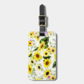 Étiquette À Bagage Tournesol d'aquarelle 7 (Devant Vertical)