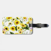Étiquette À Bagage Tournesol d'aquarelle 7 (Dos horizontal)