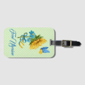 Étiquette À Bagage Tournesol et papillon Ukraine soutien (Devant Horizontal)