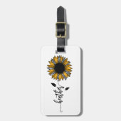 Étiquette À Bagage Tournesol Nom personnalisé Stem (Devant Vertical)