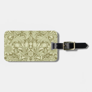 Étiquette À Bagage Tournesol William Morris Vintage Olive Damask