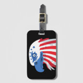 Étiquette À Bagage Tous les aigle et drapeau américains (Devant Vertical)