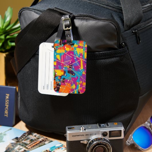 Étiquette À Bagage Tout est connecté Abstrait (Recto & Verso)