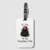 Étiquette À Bagage Tout est fin Noël clair Noir (Devant Vertical)