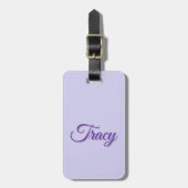 Étiquette À Bagage Tracy Filles Nom En Violet, (Devant Vertical)
