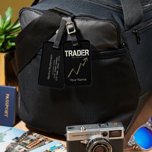 Étiquette À Bagage Trader Acheter Le Trader Dip Day Et CryptoCurrency (Recto & Verso)