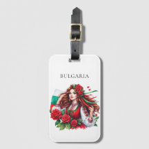 Tradition du drapeau bulgare Folklore Femme Roses