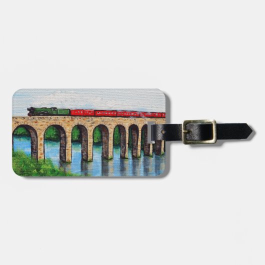Étiquette À Bagage Train à vapeur sur peinture viaduc (Devant horizontal)