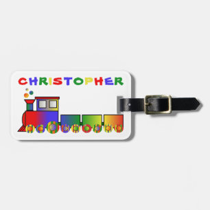 Étiquette À Bagage Train coloré personnalisé