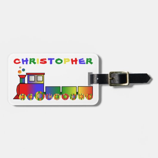 Étiquette À Bagage Train coloré personnalisé (Devant horizontal)