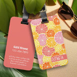 Étiquette À Bagage Tranches d'agrumes - Couleur principale colorée<br><div class="desc">Acitrons de Whimsical en rose,  corail,  orange et rubis couleurs pamplemousse rouge. Les tranches d'agrumes dessinées à la main comprennent une texture aquarelle peinte pour une addition juteuse.</div>