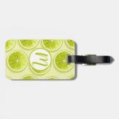 Étiquette À Bagage Tranches de chaux sur Jaune clair (Dos horizontal)